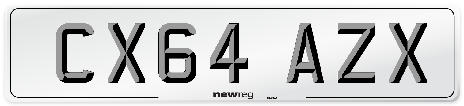 CX64 AZX Number Plate from New Reg